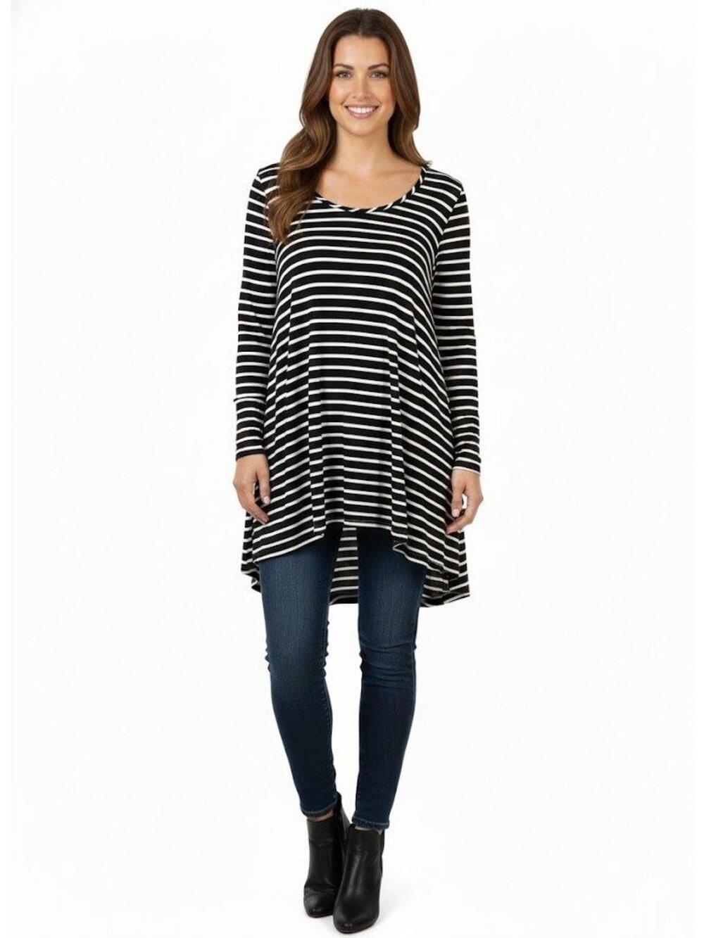 Hem & Thread Long Sleeve Striped Top Size Small Medium